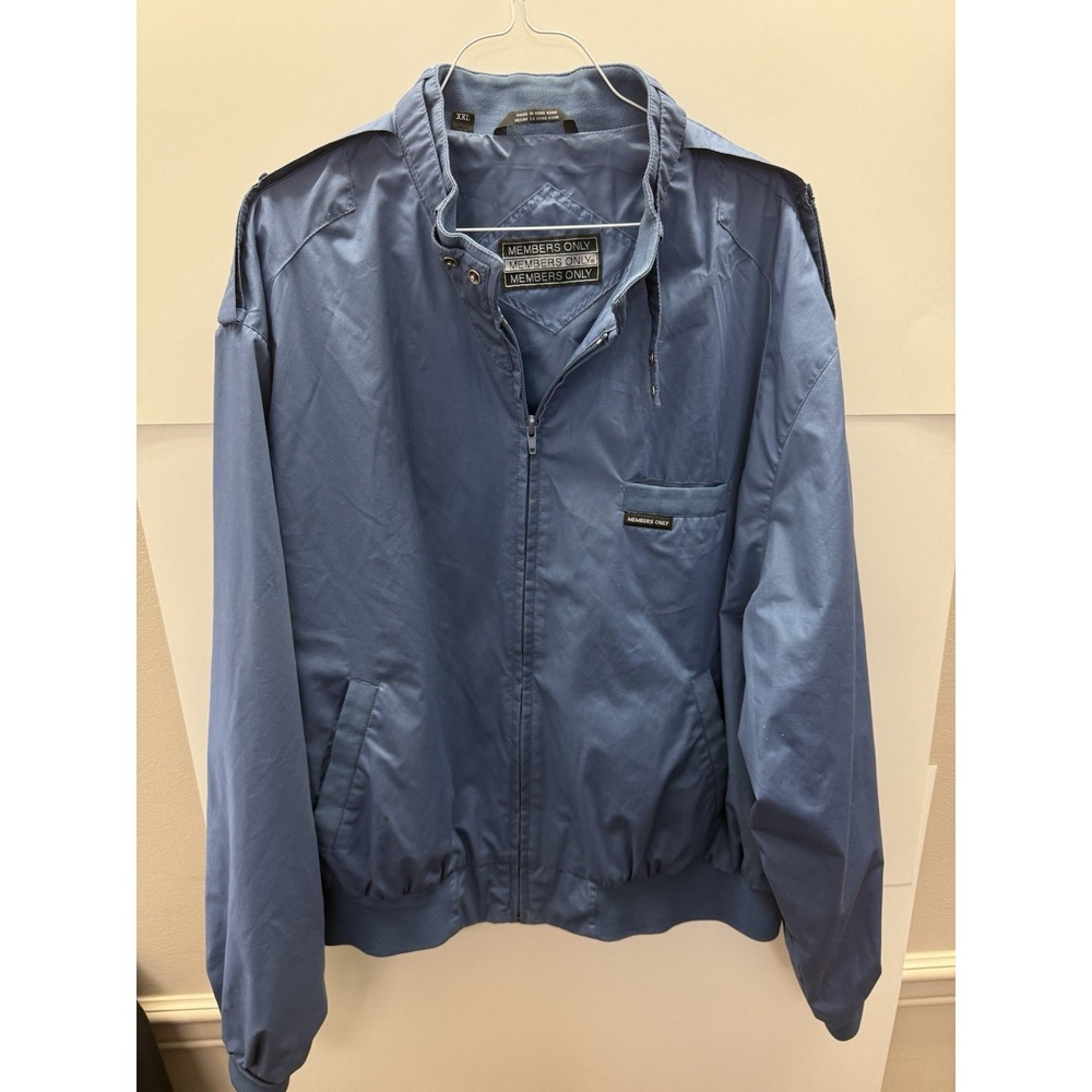 Vintage Members Only Iconic Racer Jacket Men's XXL Blue Bomber Full Zip 80s 90s